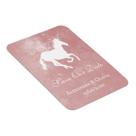 Magnet Flexible Unicorne Rose Enregistrer l'aimant Date (Côté Droit)