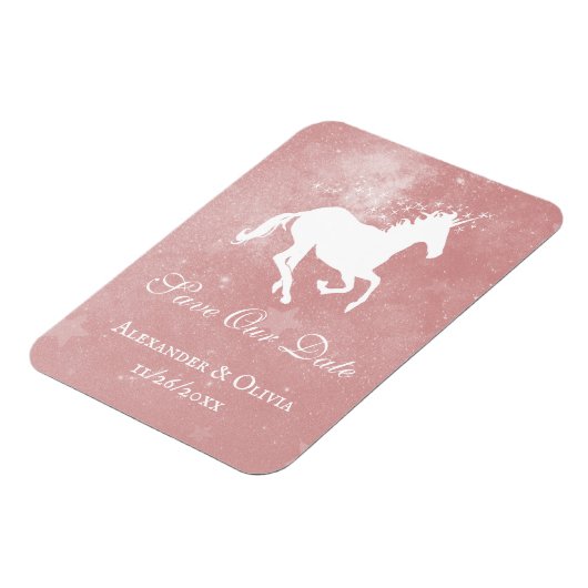 Magnet Flexible Unicorne Rose Enregistrer l'aimant Date (Côté Gauche)