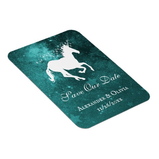 Magnet Flexible Unicorne turquoise Enregistrer L'Aimant Date (Côté Droit)