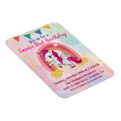 Magnet Flexible Unicornes magiques Aquarelle rose 1er anniversaire (Côté Droit)