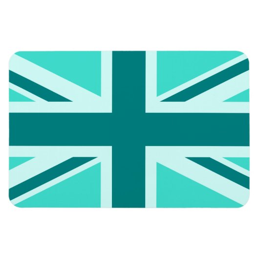 Magnet Flexible Union Jack 2 turquoise et sarcelle (Horizontal)