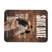 Magnet Flexible Unique Rustique Photo Bois Enregistrer La Date Mar (Horizontal)