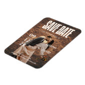 Magnet Flexible Unique Rustique Photo Bois Enregistrer La Date Mar (Côté Gauche)