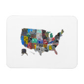 Magnet Flexible US American United States Map Flag License Plate A (Horizontal)