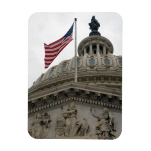 Magnet Flexible US Capitol Building with American Flag - East