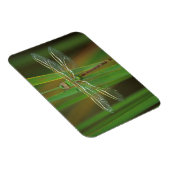 Magnet Flexible USA, Géorgie. Dragonfly vert sur roseaux (Côté Droit)
