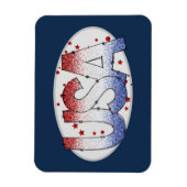 Magnet Flexible USA Shimmer et Stars Word Art (Vertical)