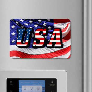 Magnet Flexible USA Texte États-Unis d'Amérique Drapeau flexible