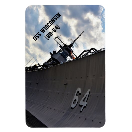 Magnet Flexible USS Wisconsin (BB-64) ~ Bataillon militaire améric (Vertical)