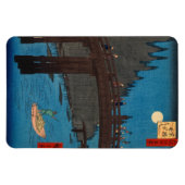 Magnet Flexible Utagawa Hiroshige - Kyoto Bridge by Moonlight (Horizontal)