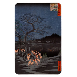 Magnet Flexible Utagawa Hiroshige - Le réveillon du Nouvel An tire