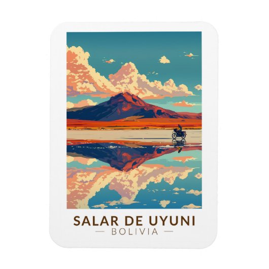 Magnet Flexible Uyuni Salt Flat Bolivia Motorcycle Travel Art (Vertical)