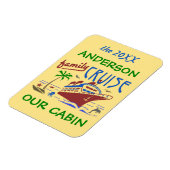 Magnet Flexible Vacances bateau de croisière en famille | Nom du C (Côté Gauche)