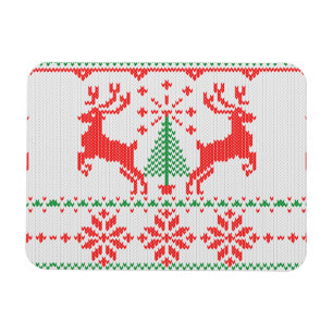 Magnet Flexible Vacances Blanc Knit Ugly Sweater Ho Deer