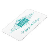 Magnet Flexible Vacances Fils Présents Rectangle Magnet, Aqua (Côté Gauche)