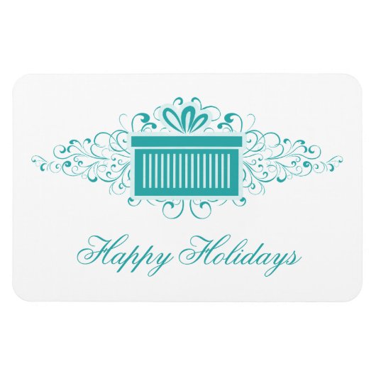 Magnet Flexible Vacances Fils Présents Rectangle Magnet, Aqua (Horizontal)