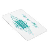 Magnet Flexible Vacances Fils Présents Rectangle Magnet, Aqua (Côté Droit)