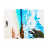 Magnet Flexible Vacances minime sur l'île des Caraïbes à Aruba (Horizontal)