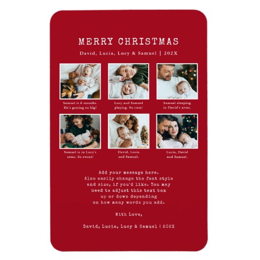 Magnet Flexible Vacances Photo Rouge (Vertical)