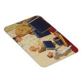 Magnet Flexible Vacances vintage, papa, Enfants et Valises (Côté Droit)