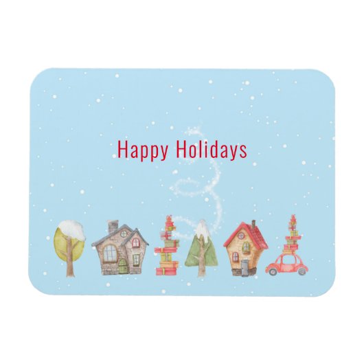 Magnet Flexible Vacances Whimsical Winter Street (Horizontal)