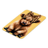 Magnet Flexible Vache Highland mignonne avec Bow Jaune (Côté Gauche)