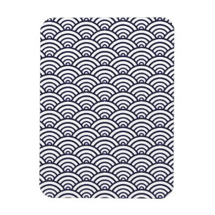 Magnet Flexible Vagues bleues japonaises Seigaiha Mer