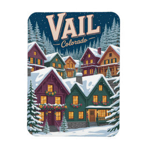 Magnet Flexible Vail colorado vintage extérieur hiver neige ski 