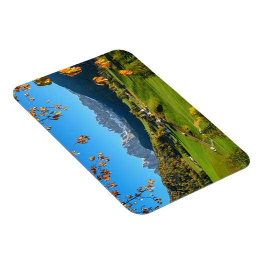Magnet Flexible Val di Funes vallée en automne aimant rectangulair (Côté Droit)