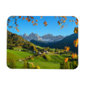 Magnet Flexible Val di Funes vallée en automne aimant rectangulair (Horizontal)