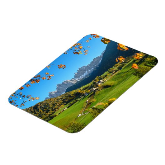 Magnet Flexible Val di Funes vallée en automne aimant rectangulair (Côté Gauche)