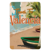 Magnet Flexible Valence, Espagne Affiche de vacances vintage (Vertical)