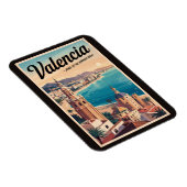 Magnet Flexible Valence Espagne Côte Illustration Voyage Art Retro (Côté Droit)