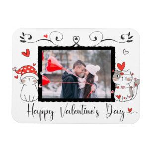 Magnet Flexible Valentine Cute Chat Coeurs Photo personnalisée
