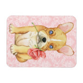 Magnet Flexible Valentine Frenchie rose (Horizontal)