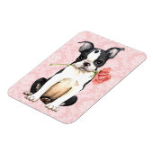 Magnet Flexible Valentine Rose Boston Terrier (Côté Gauche)