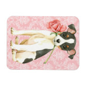 Magnet Flexible Valentine Rose Toy Fox Terrier (Horizontal)