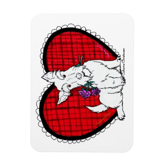 Magnet Flexible Valentine Scottie (Vertical)