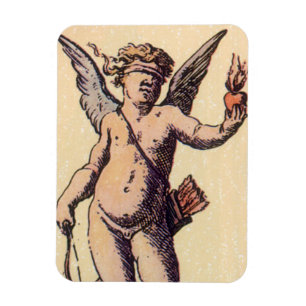 Magnet Flexible Valentines Cupid Blindfoldfold, Carte Tarot Vintag