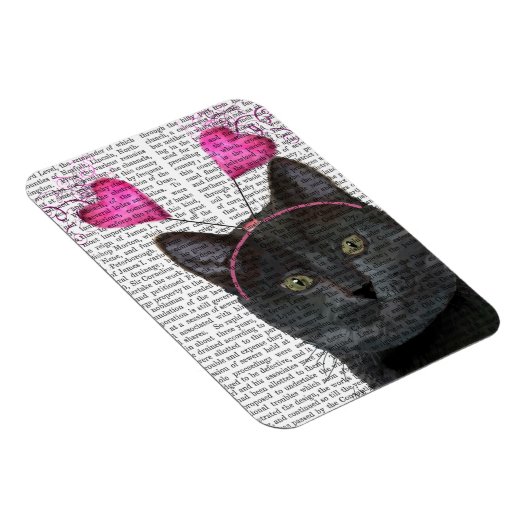 Magnet Flexible Valentines de chat noir (Côté Droit)