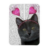 Magnet Flexible Valentines de chat noir (Vertical)