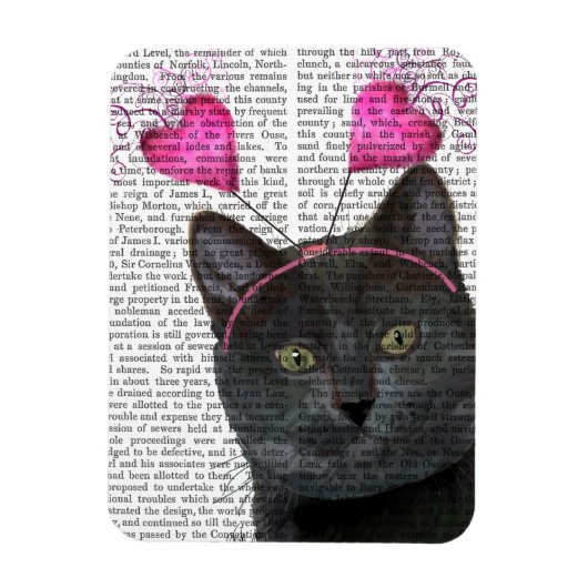 Magnet Flexible Valentines de chat noir (Vertical)