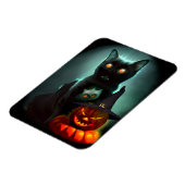 Magnet Flexible Vampire Cat and Wizard Pumpkin Halloween Surreal (Côté Gauche)
