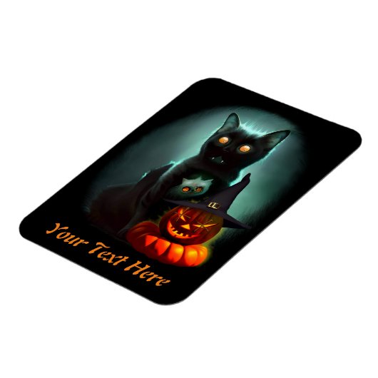 Magnet Flexible Vampire Chat et Assistant Citrouille Halloween Sur (Côté Gauche)