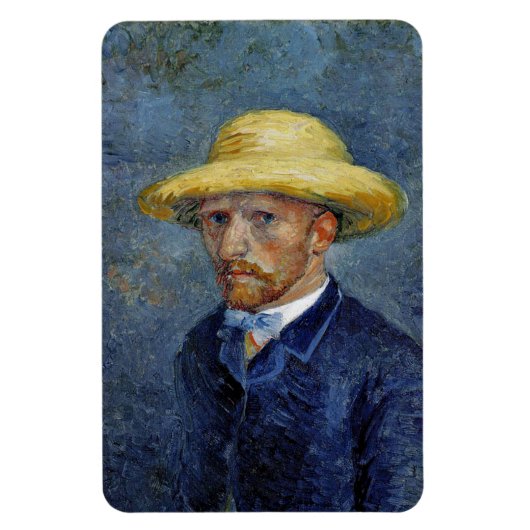 Magnet Flexible Van Gogh - Autoportrait avec Casquette paille (Vertical)