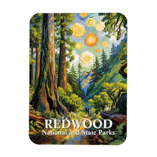 Magnet Flexible Van Gogh Redwood National Park Hiking Trail Modern (Vertical)