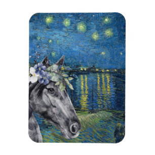 Magnet Flexible Van Gogh Starry Nuit et Black Horse