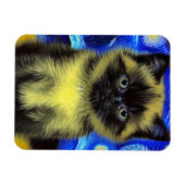 Magnet Flexible Van Gogh Starry Nuit Siamese Cat (Horizontal)