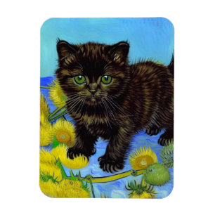 Magnet Flexible Van Gogh Style Chat avec tournesol