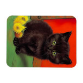 Magnet Flexible Van Gogh Style Chat noir (Horizontal)